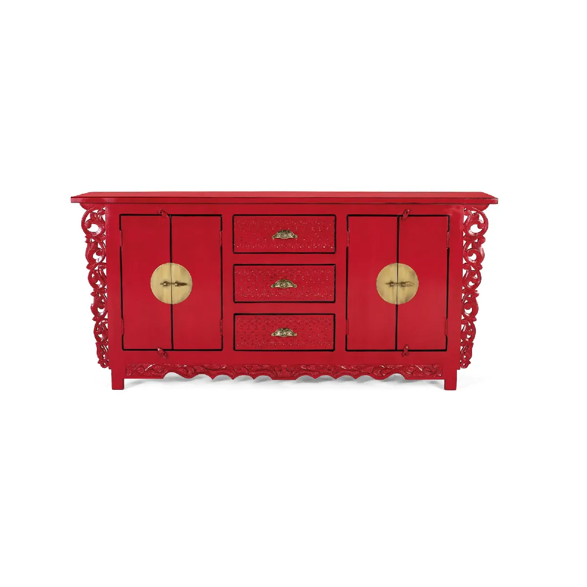 Giner y colomer Buffet en bois de manguier - Rouge