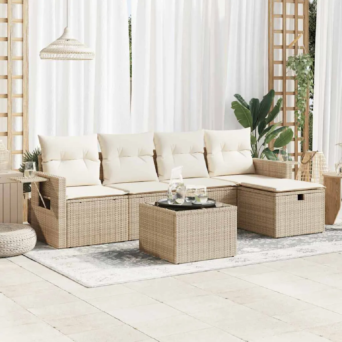 Salon de jardin VIDAXL 6 pcs