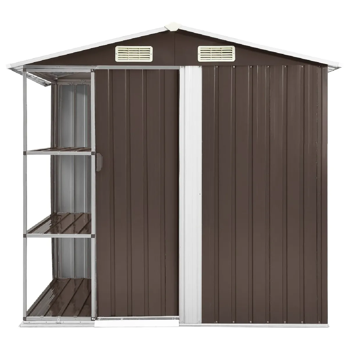 Abri de jardin - HELLOSHOP26 - Cabanon - Fer galvanis&eacute; - 205 x 130 x 183 cm - Porte coulissante
