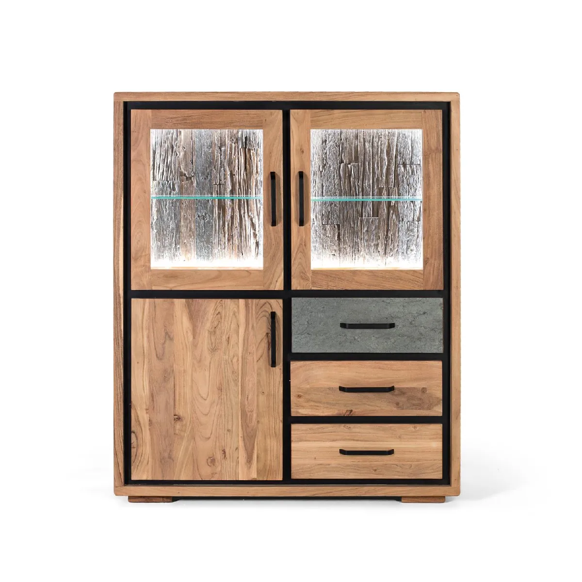 Buffet Fabriqué À La Main En Bois D'acacia 110cm