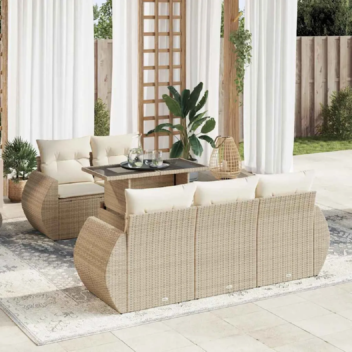 VidaXL Ensemble Salon de Jardin 6 Pcs - vue 7