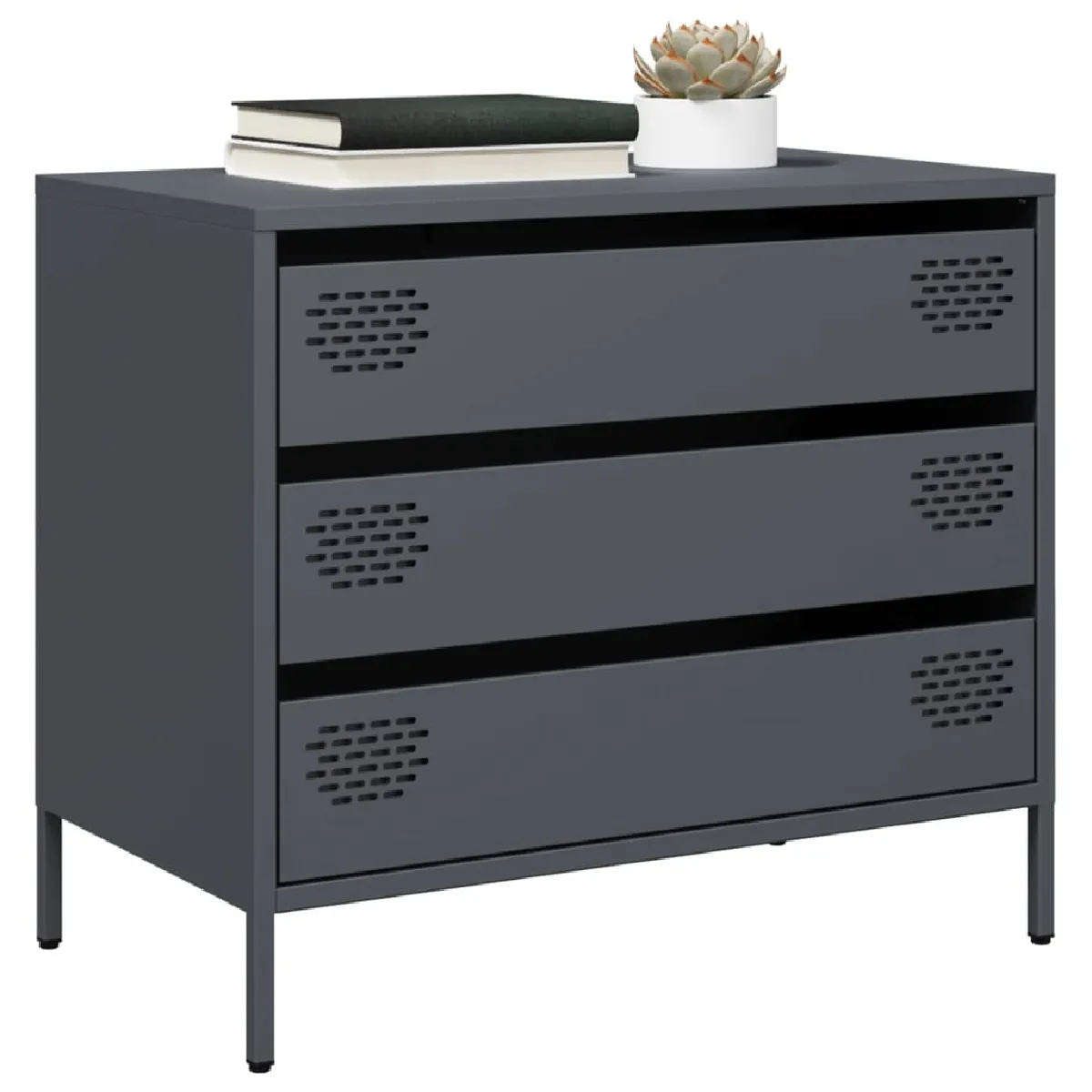 Vidaxl Buffet anthracite 68x39x58,5 cm acier laminé à froid