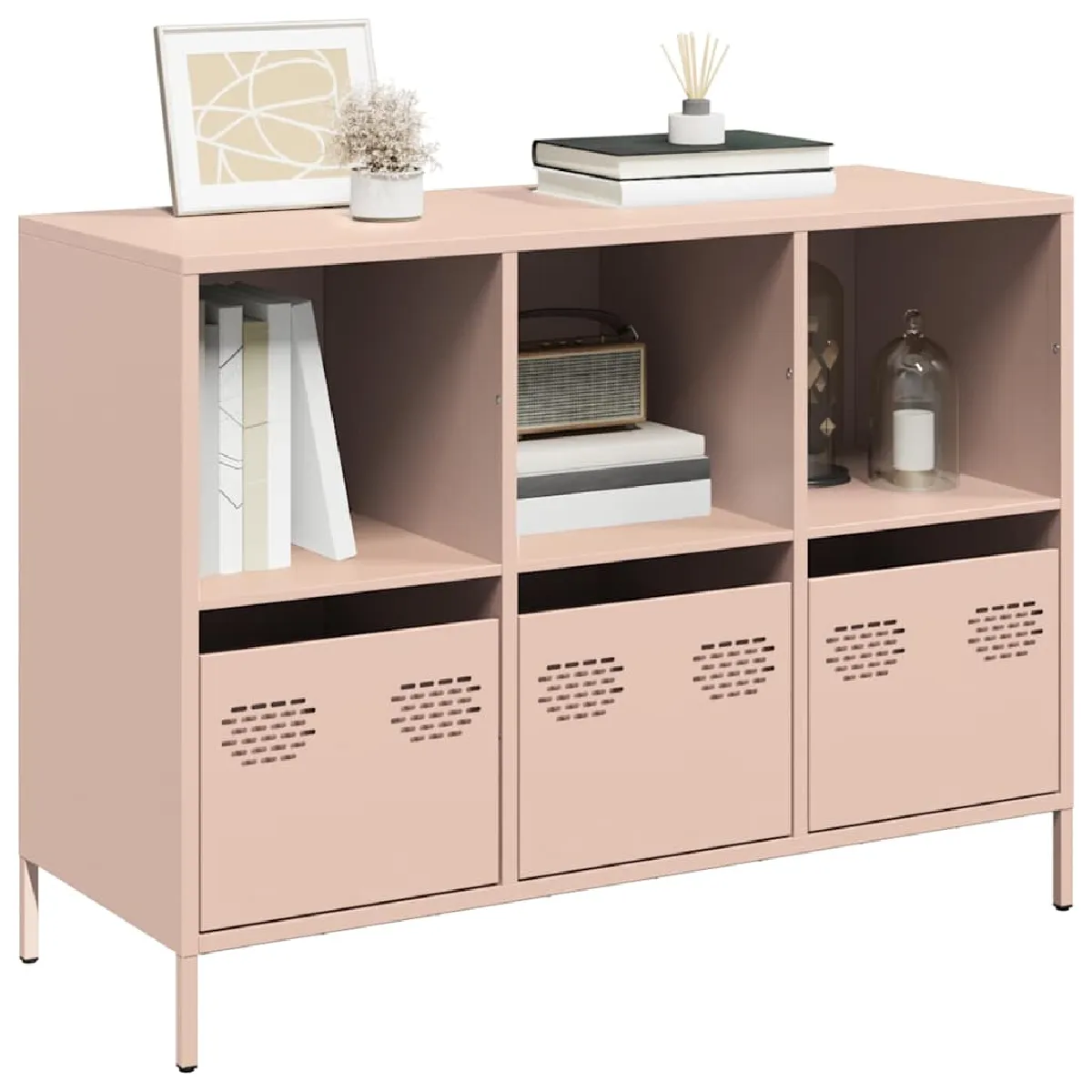 vidaXL Buffet rose acier