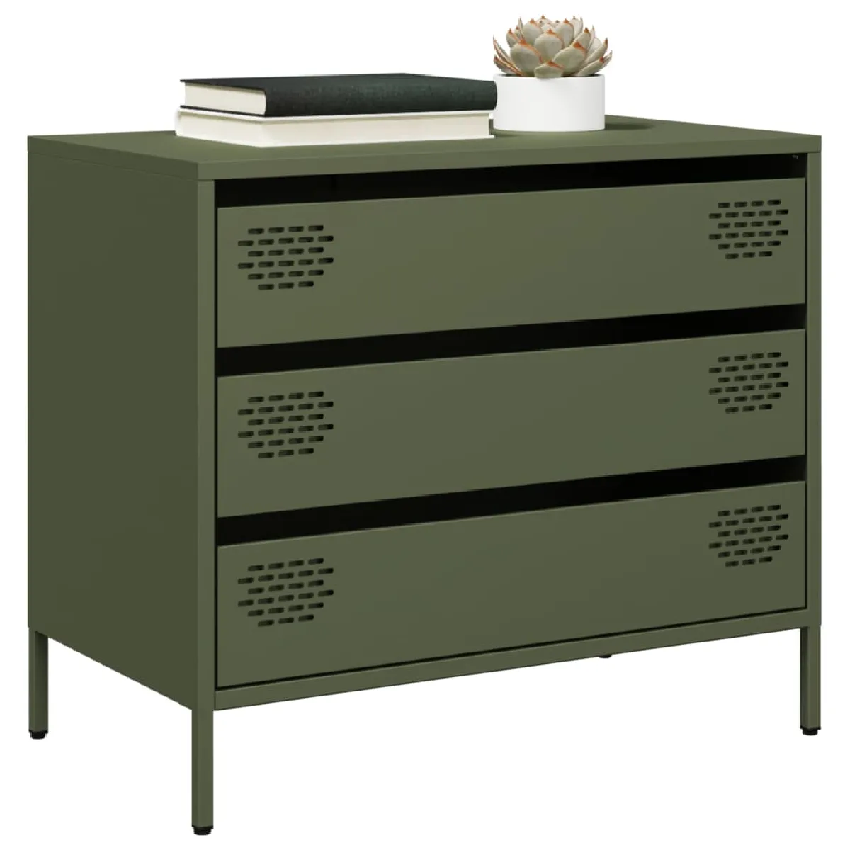 Vidaxl Buffet - Vert olive 68x39x58,5 cm