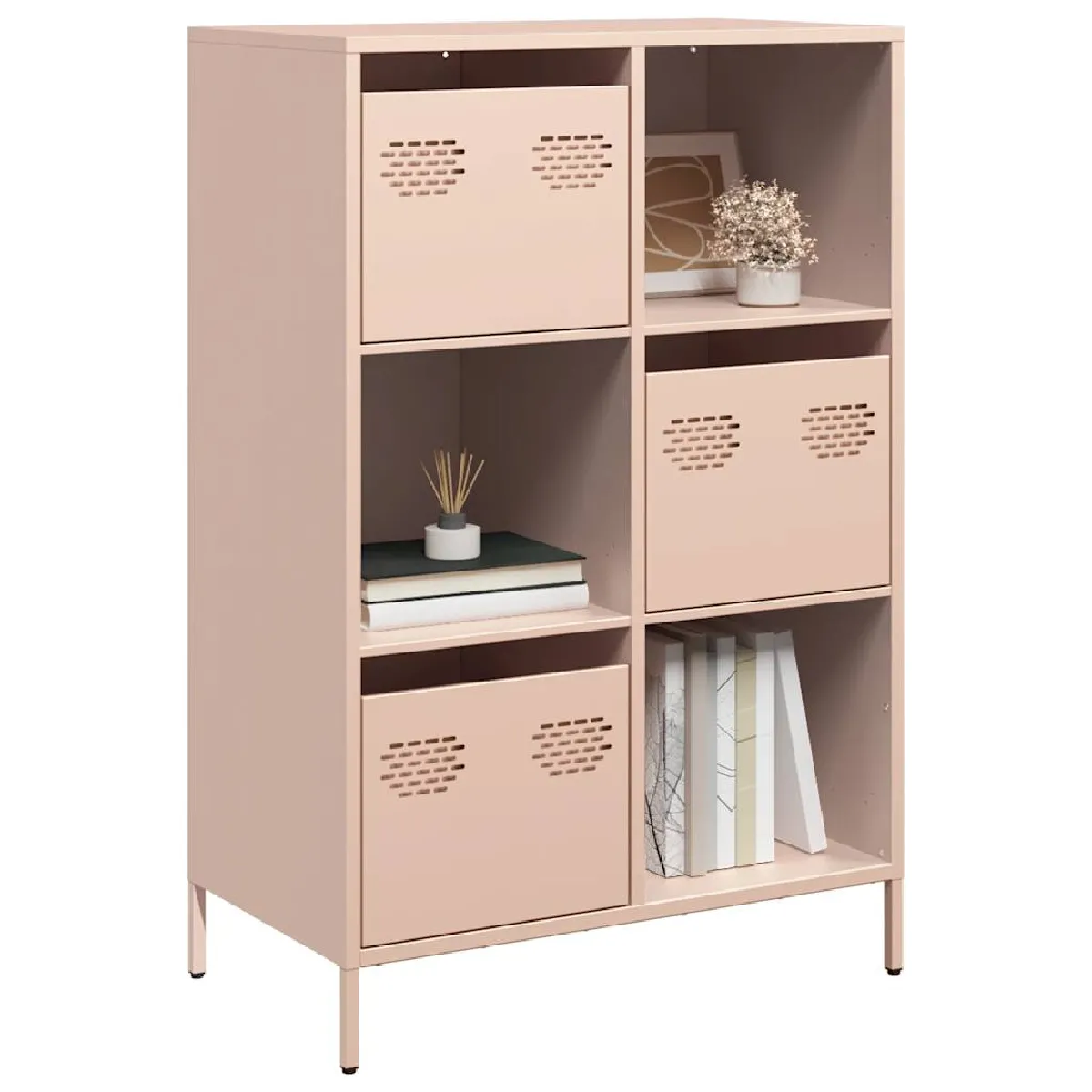 vidaXL Buffet Haut Rose 68x39x103,5 cm Acier