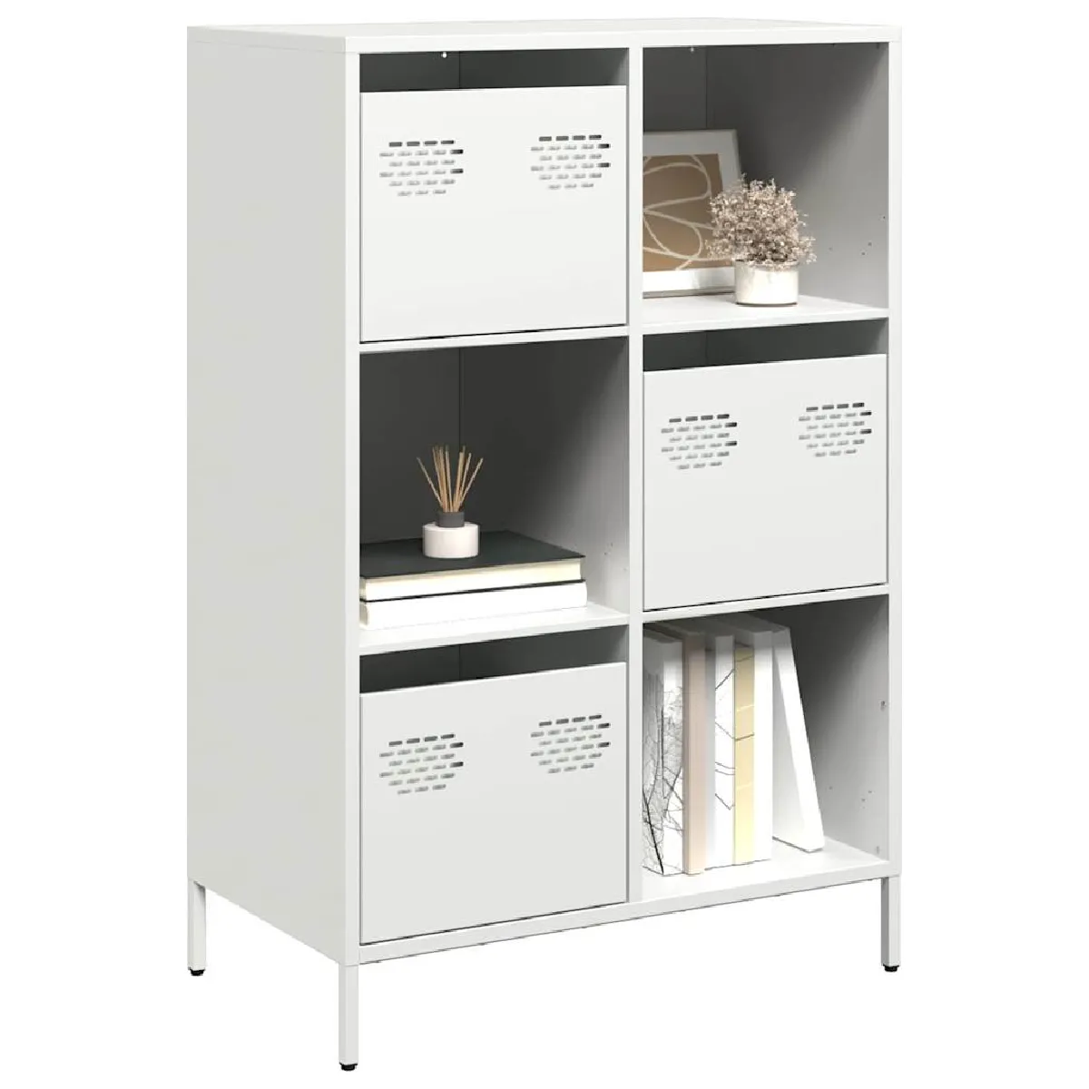 VIDAXL - Buffet Haut - 68x39x103,5 cm - Blanc - Image 2