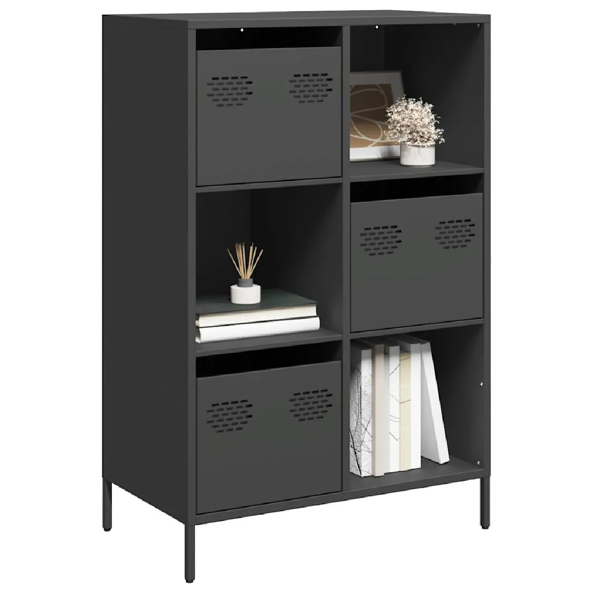 vidaXL - Buffet haut - 68x39x103,5 cm - Noir - Image 2
