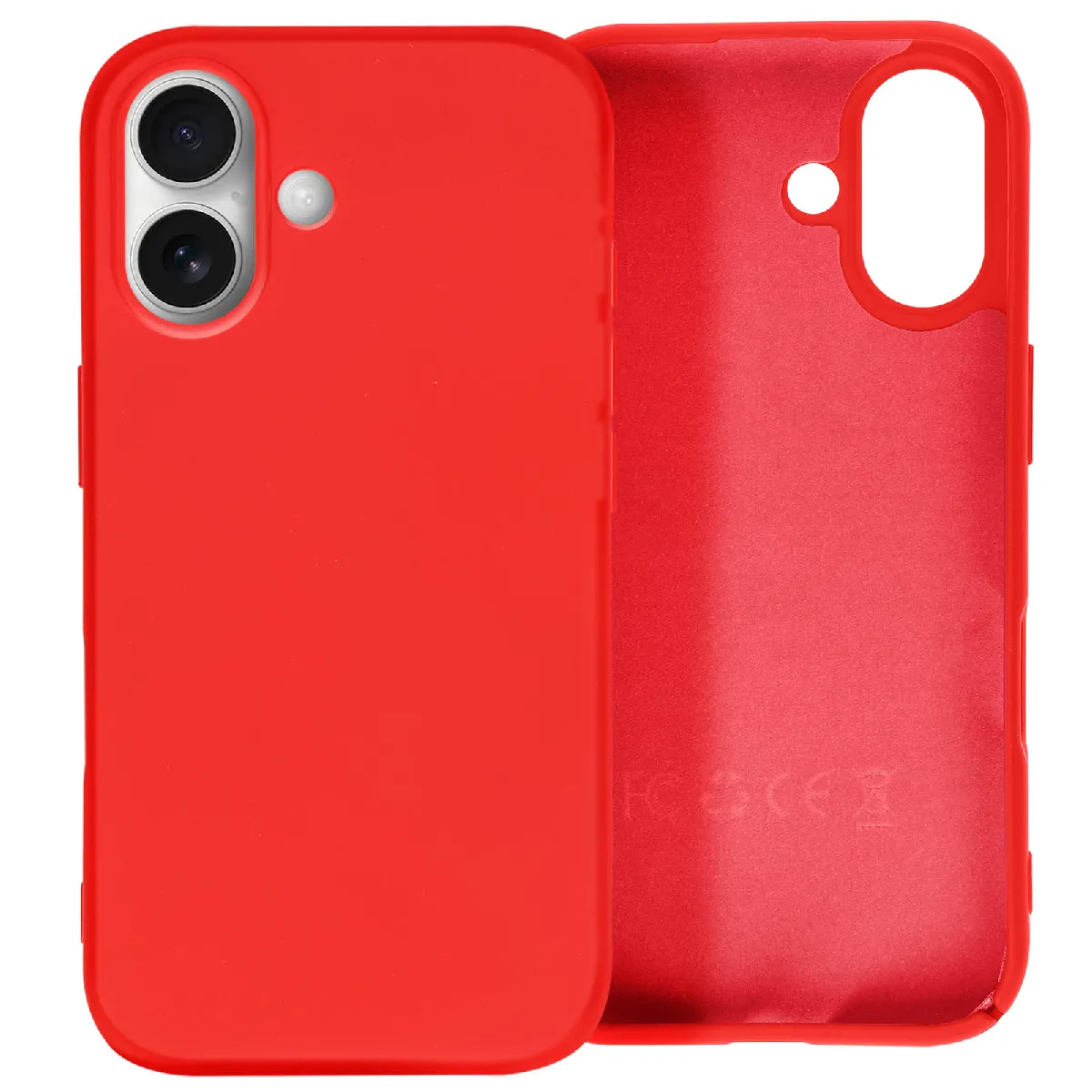 Avizar Rouge Coque Pour Iphone 16 Semi-Rigide Soft-Touch Anti-Traces