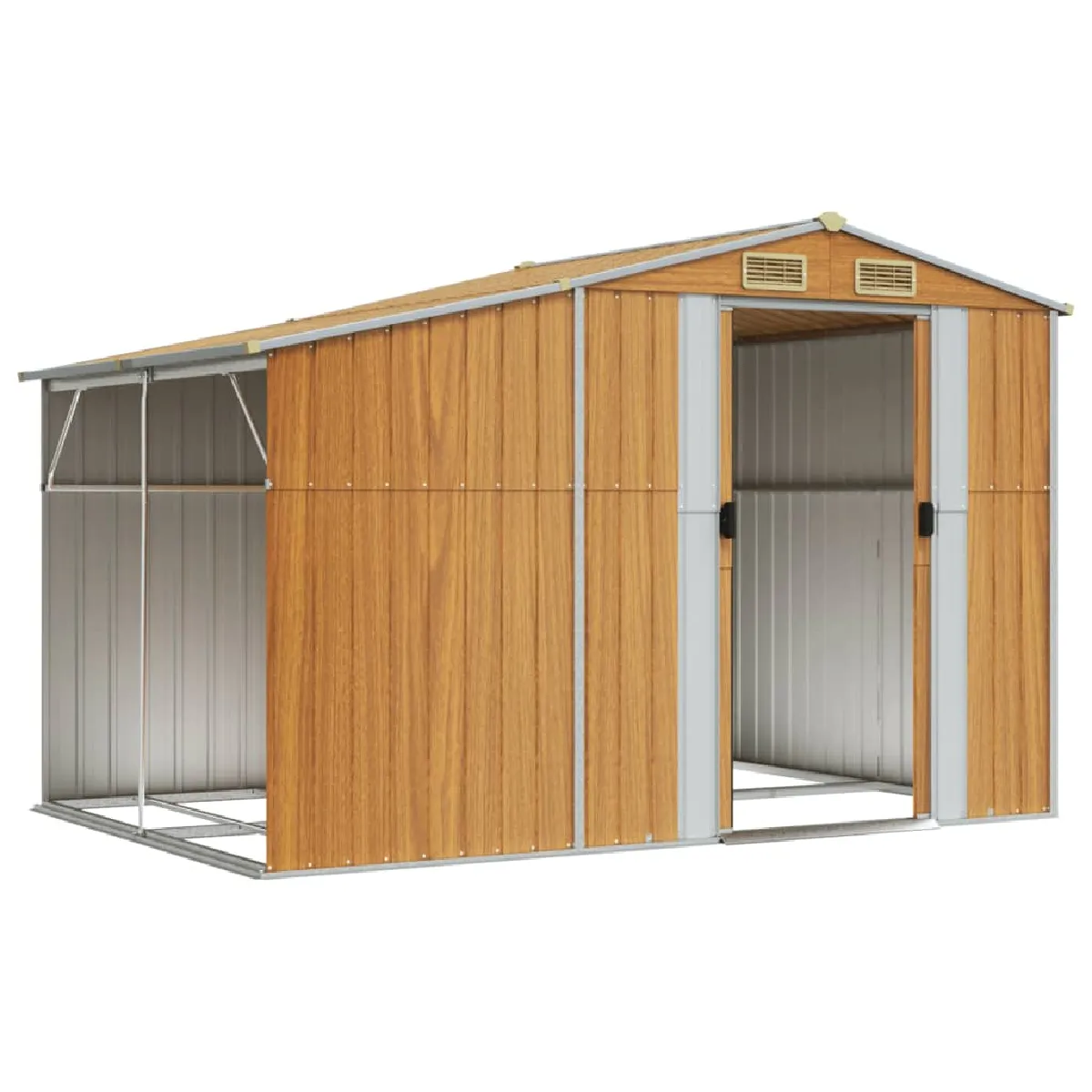 Helloshop26 Abri jardin m&eacute;tallique - Marron 277x192x179 cm