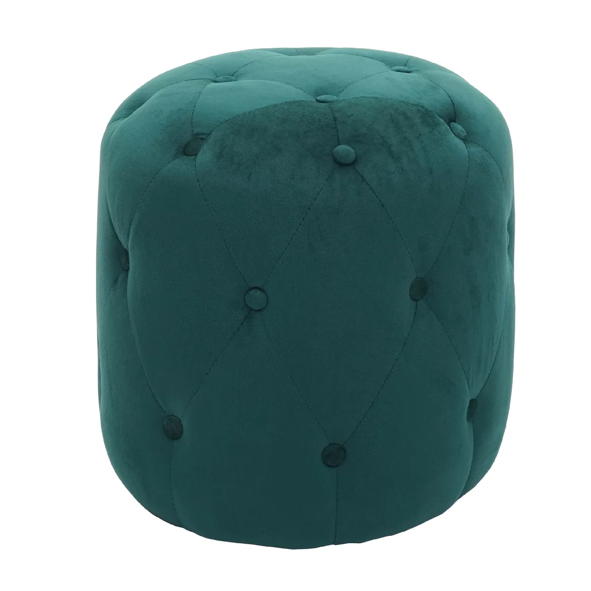Decoshop26 Tabouret pouf velours - Vert