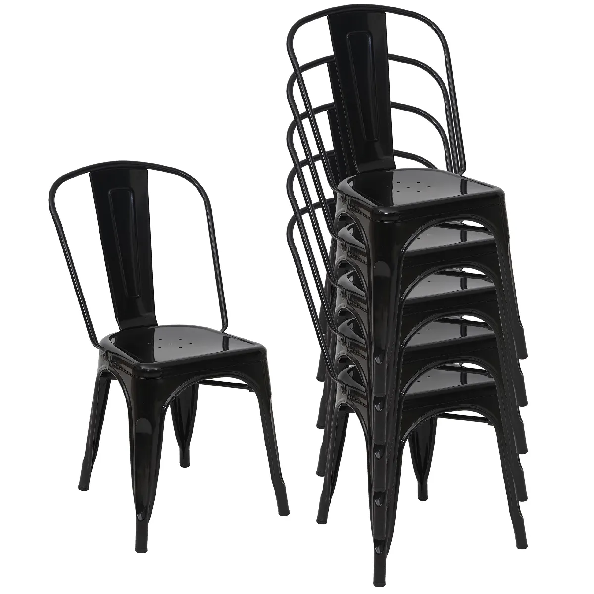 Decoshop26 Chaises Métal - vue 2
