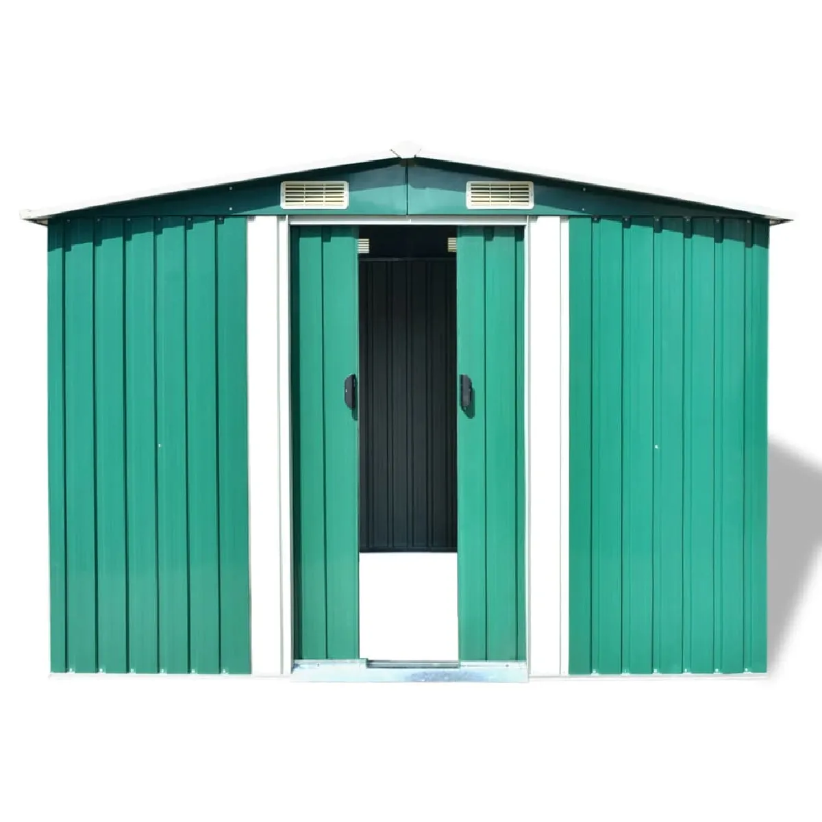 Abri de jardin - 257x205x178 cm - M&eacute;tal vert