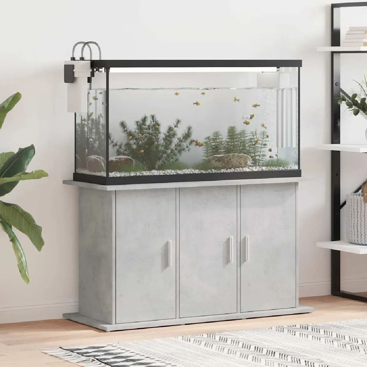 Vidaxl Support pour aquarium gris béton 101x41x58 cm bois dingénierie 833635