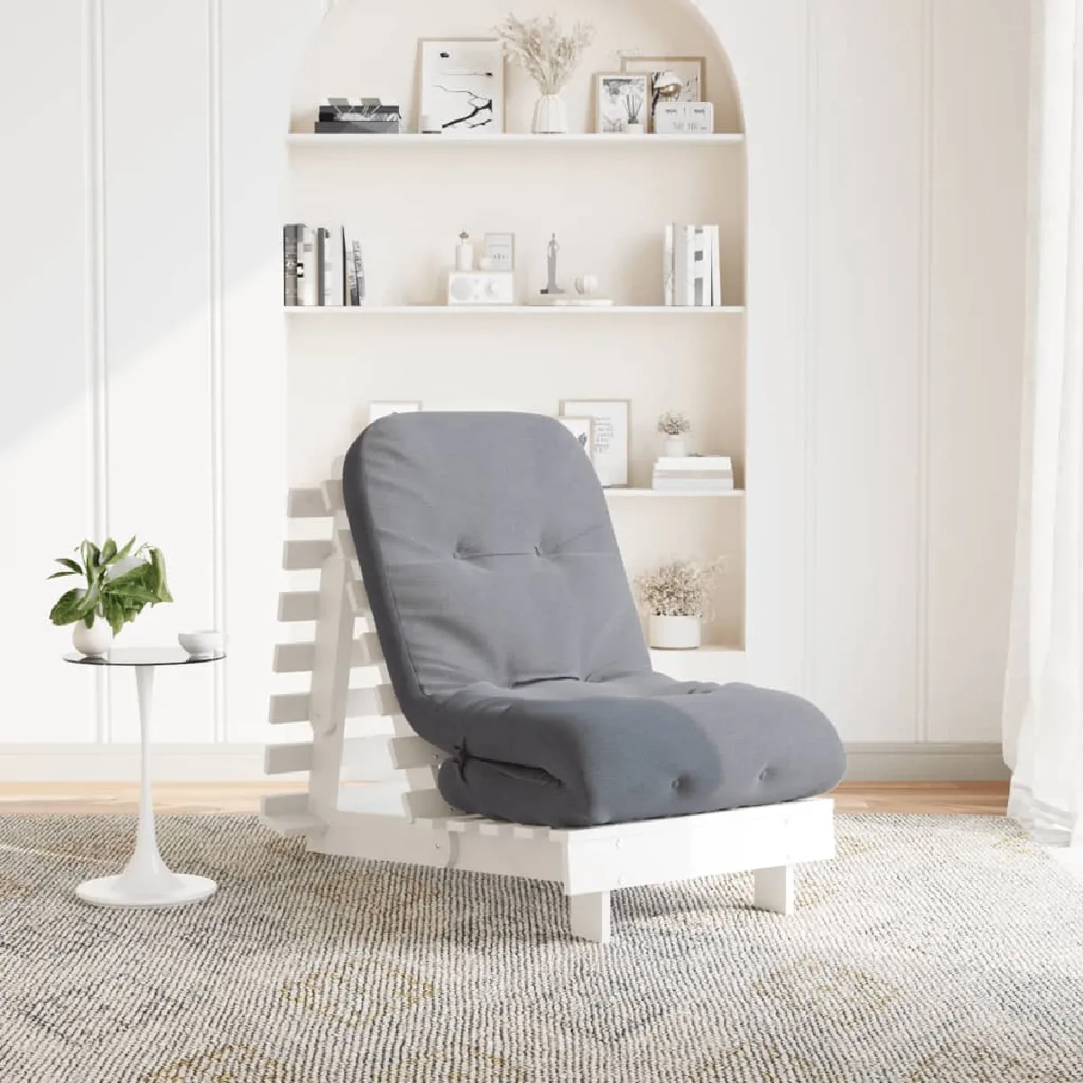 Vidaxl Blanc/Gris Canapé-Lit Futon - 60 X 206 Cm