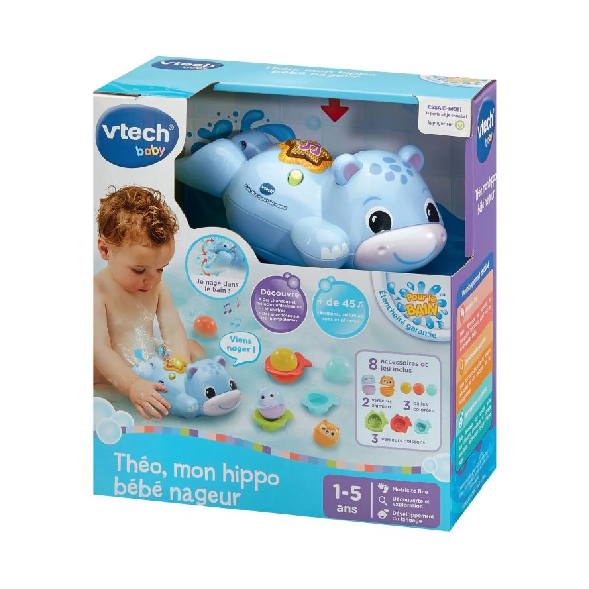 Jeu D'éveil Théo Mon Hippo Bébé Nageur Vtech La Boite