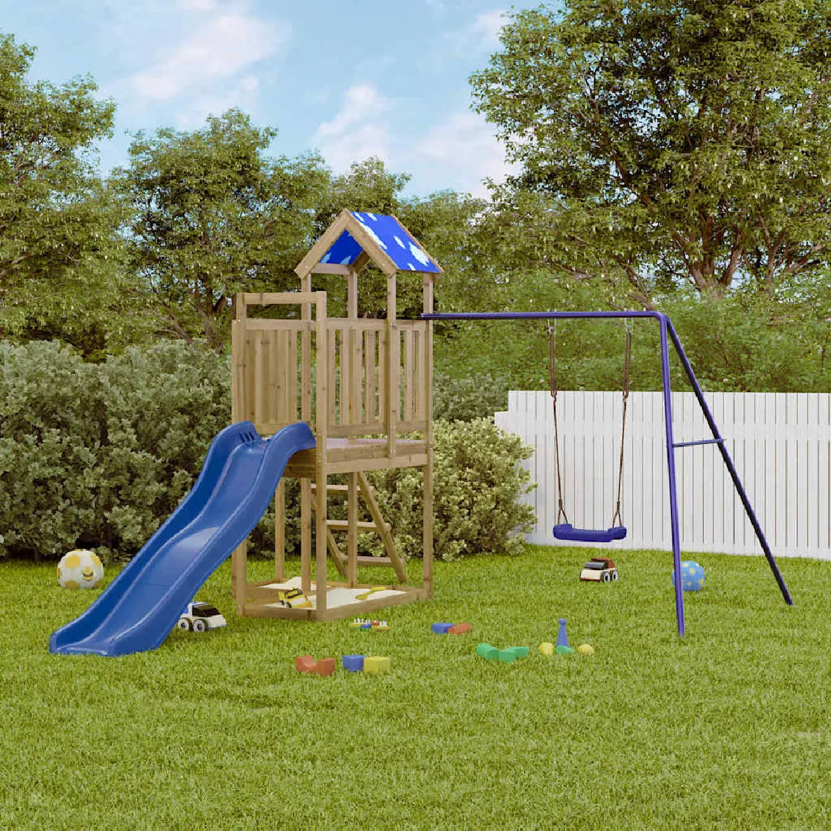 VIDAXL Aire de jeux bois de pin imprégné - vue 4