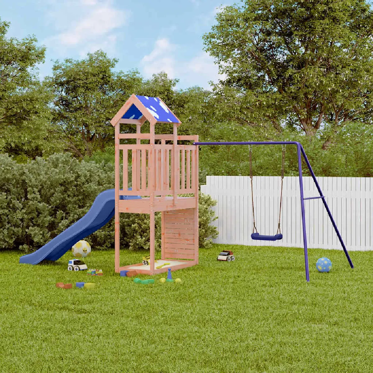 vidaXL Aire de jeux d'extérieur bois de douglas