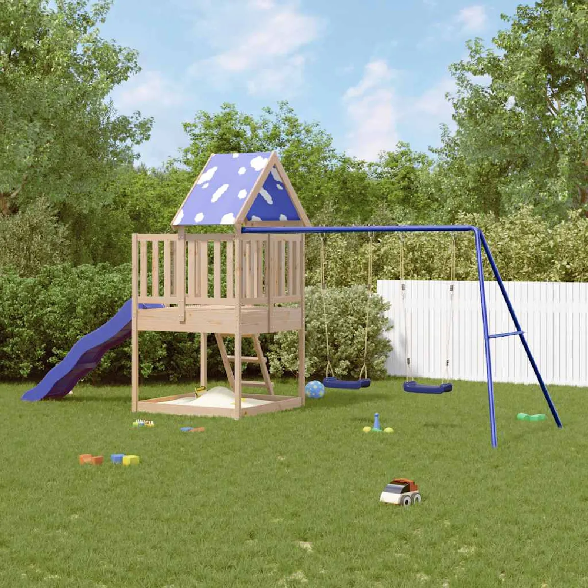 vidaXL Aire de jeux extérieure bois de pin massif - vue 6