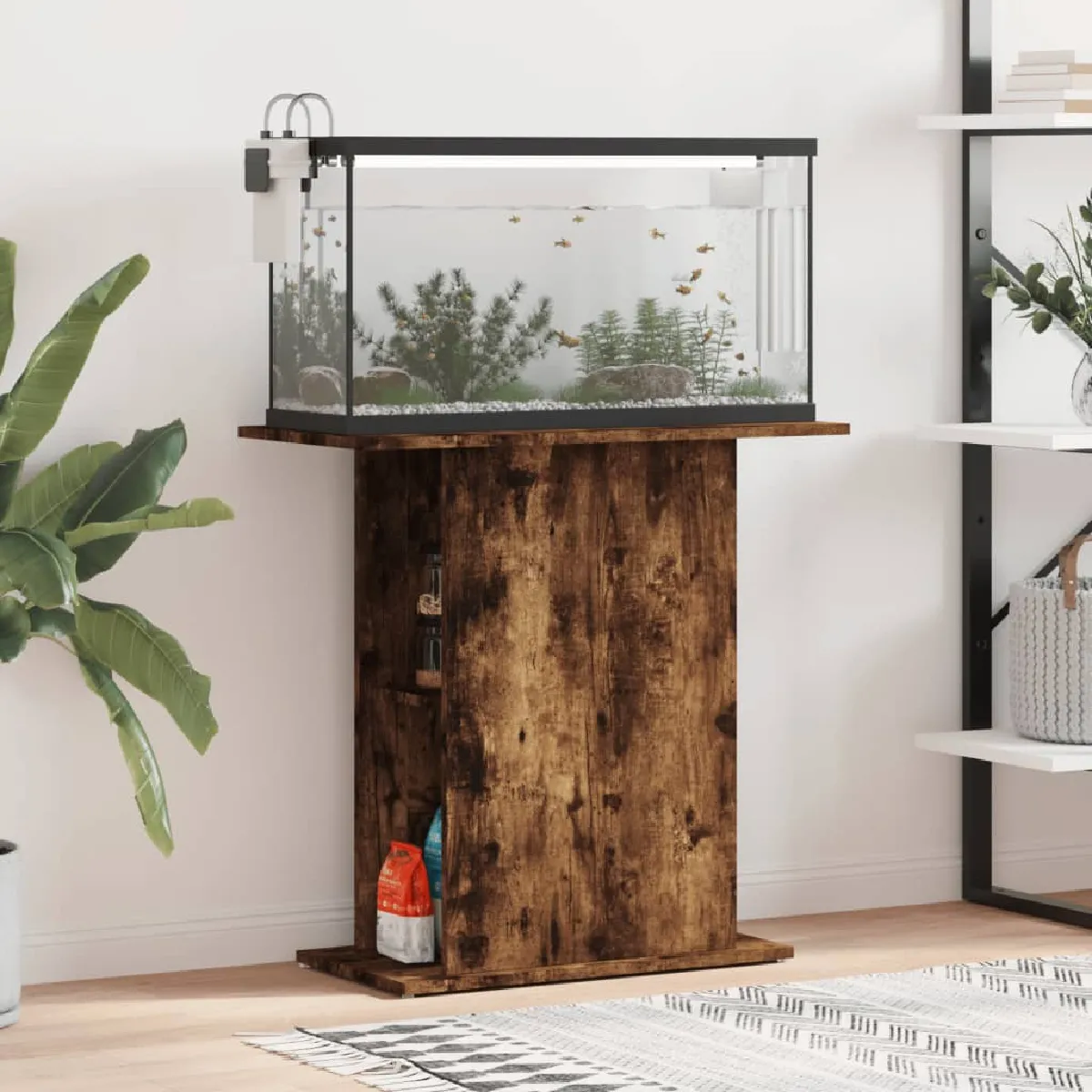 VIDAXL Support d'aquarium Chêne fumé - vue 4