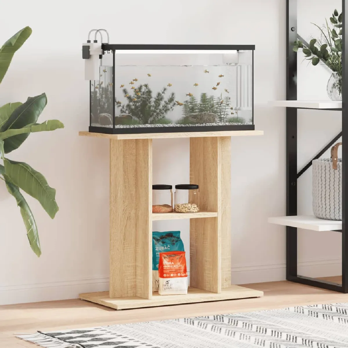 vidaXL Support aquarium bois d'ingénierie chêne sonoma