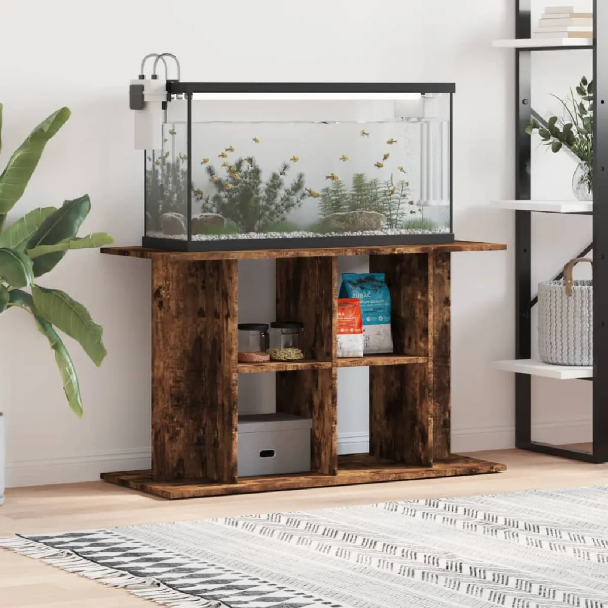 VIDAXL Support pour aquarium Chêne fumé - vue 7