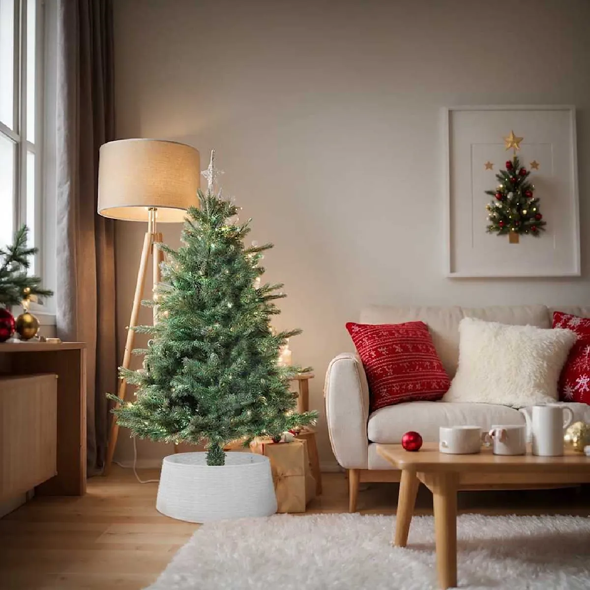 vidaXL Jupe de sapin de Noël Ø65x23 cm plastique - vue 2