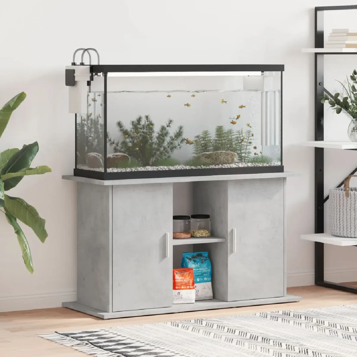 vidaXL Support aquarium bois d'ingénierie béton - vue 7