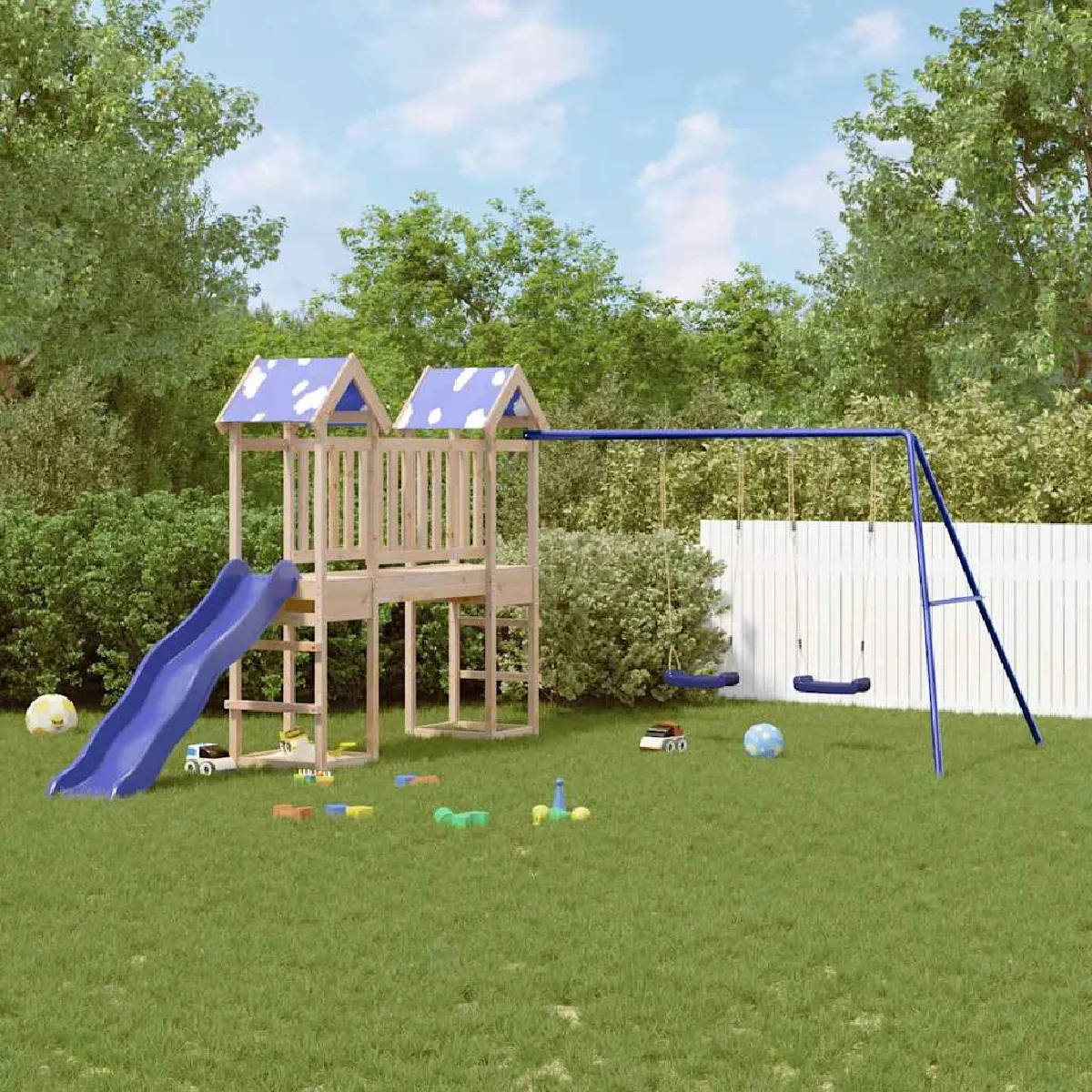 vidaXL Aire de jeux extérieure bois de pin massif - vue 3