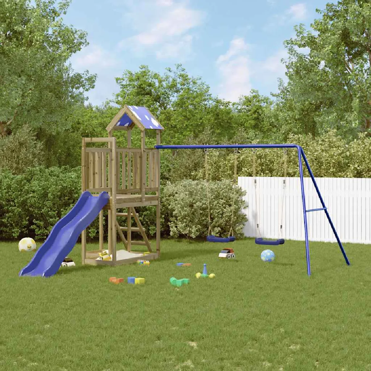 vidaXL Aire de jeux extérieure Bois de pin imprégné