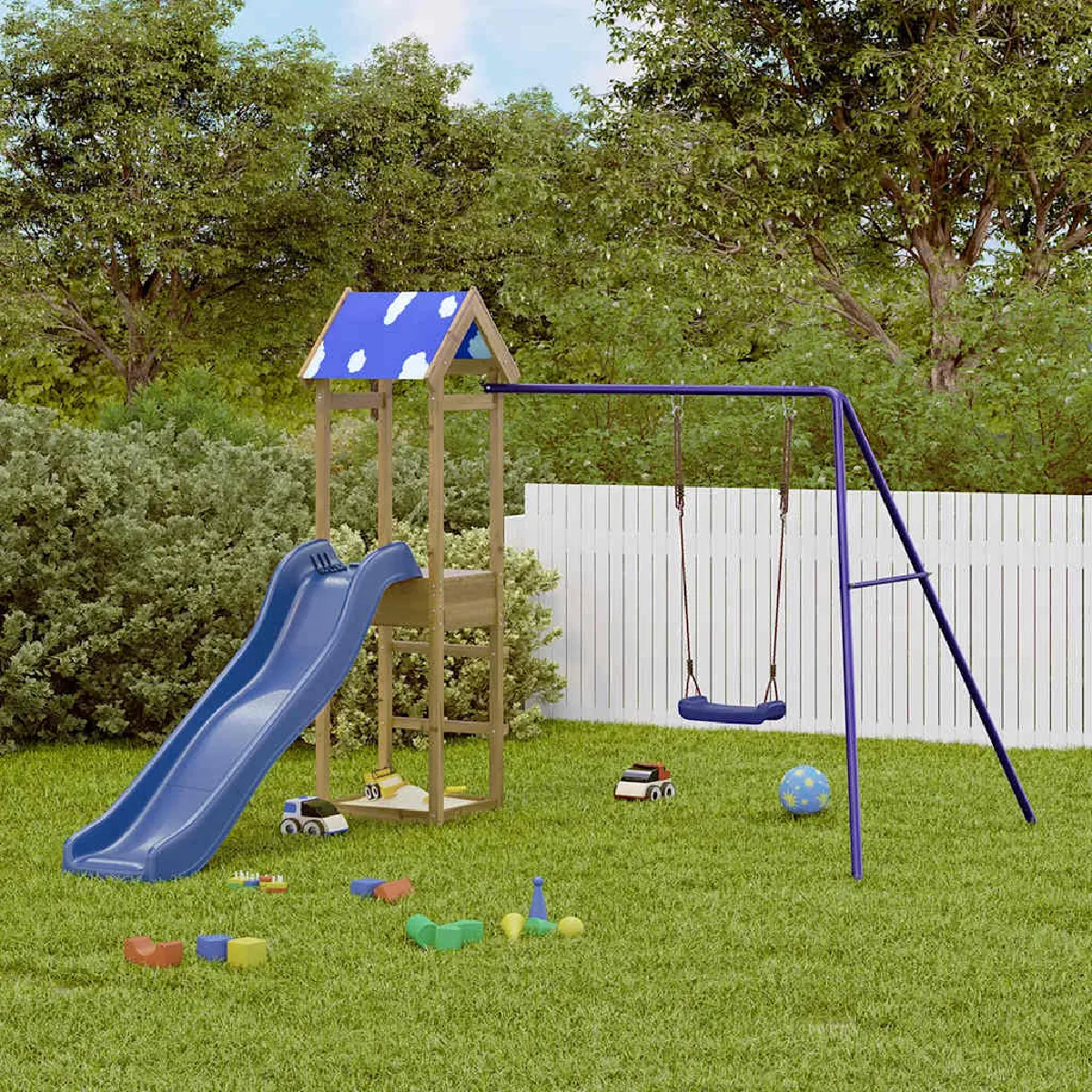 vidaXL Aire de jeux extérieure Bois de pin imprégné - vue 3