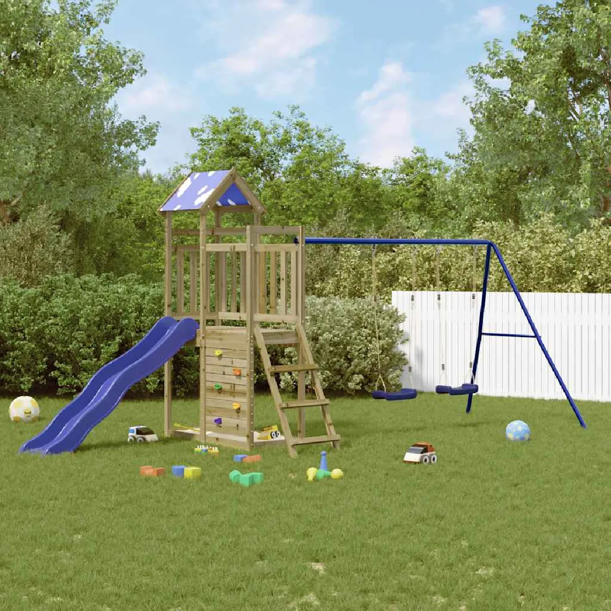 vidaXL Aire de jeux extérieure Bois de pin imprégné - vue 2