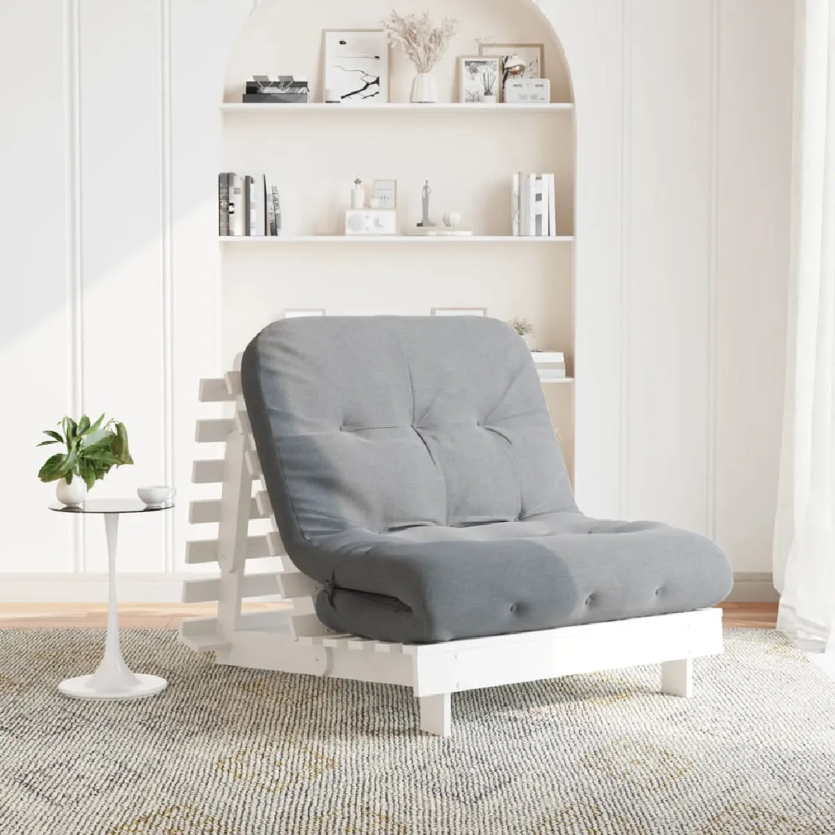 Vidaxl Gris Canapé-Lit Futon - 80 X 206 Cm