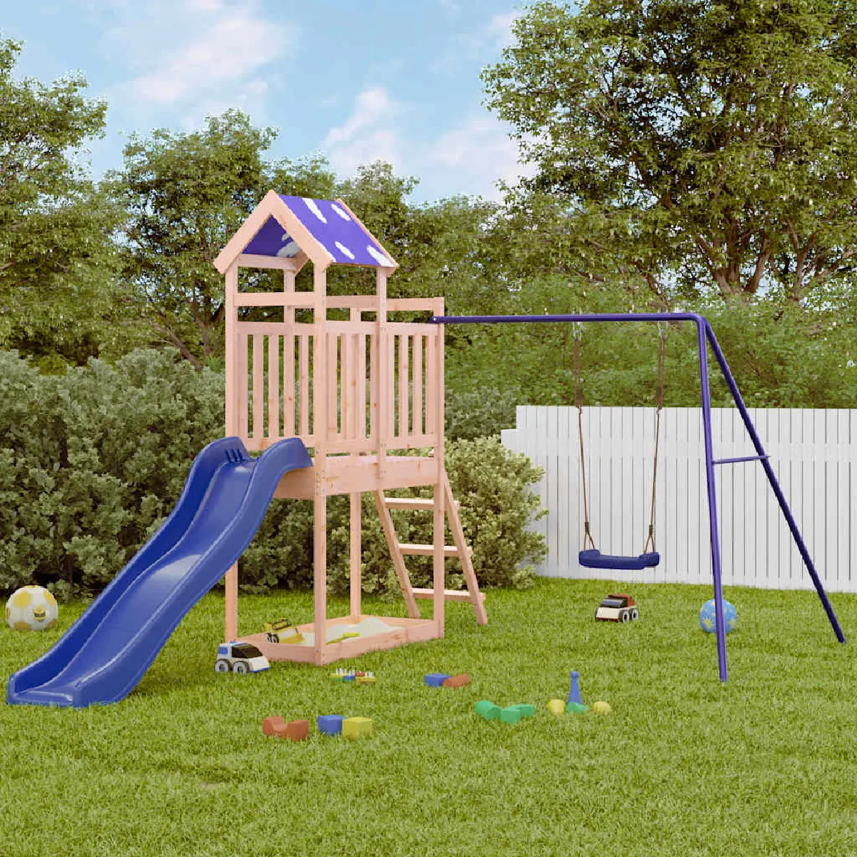 vidaXL Aire de jeux bois douglas