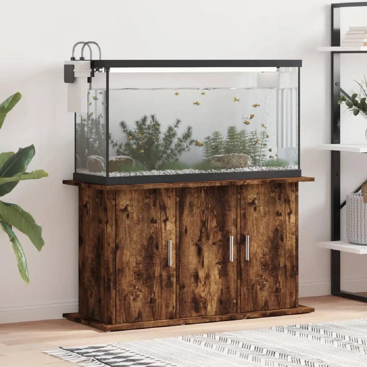 VIDAXL Support pour aquarium Chêne fumé - vue 6