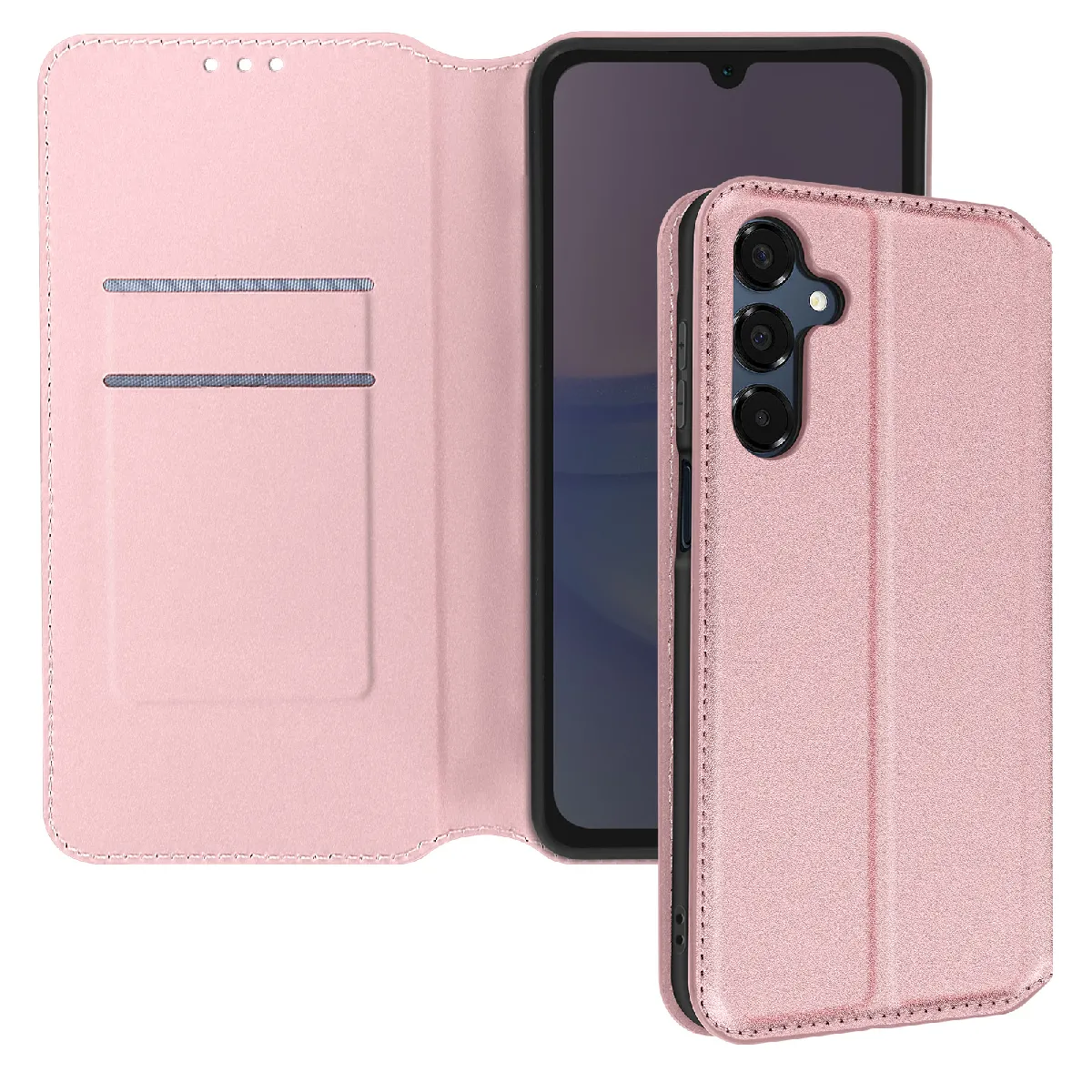 Avizar Rose Étui Pour Samsung Galaxy A16 Clapet Porte-Cartes Et Support Vidéo Champagne