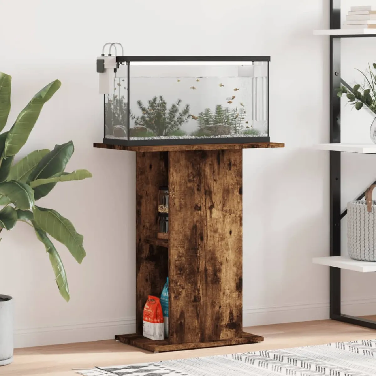 VIDAXL Support d'aquarium Chêne fumé - vue 3