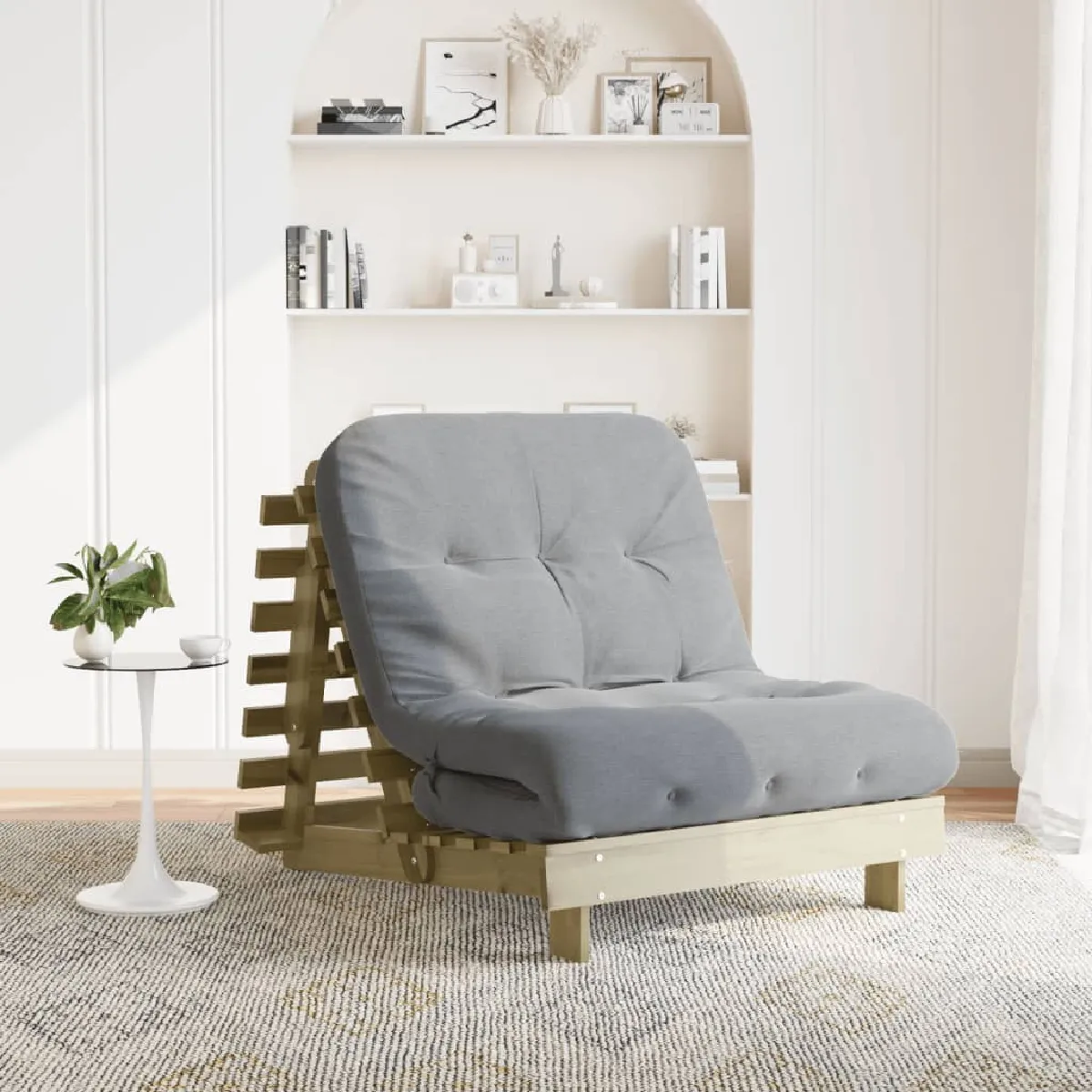 Vidaxl Gris Canapé-Lit Futon - 90 X 206 Cm
