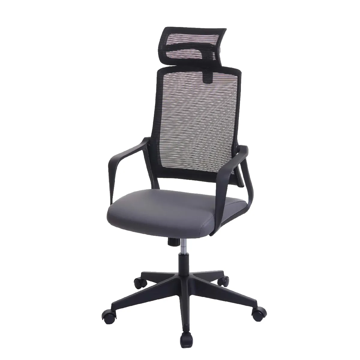 Decoshop26 Fauteuil de bureau mesh - Gris