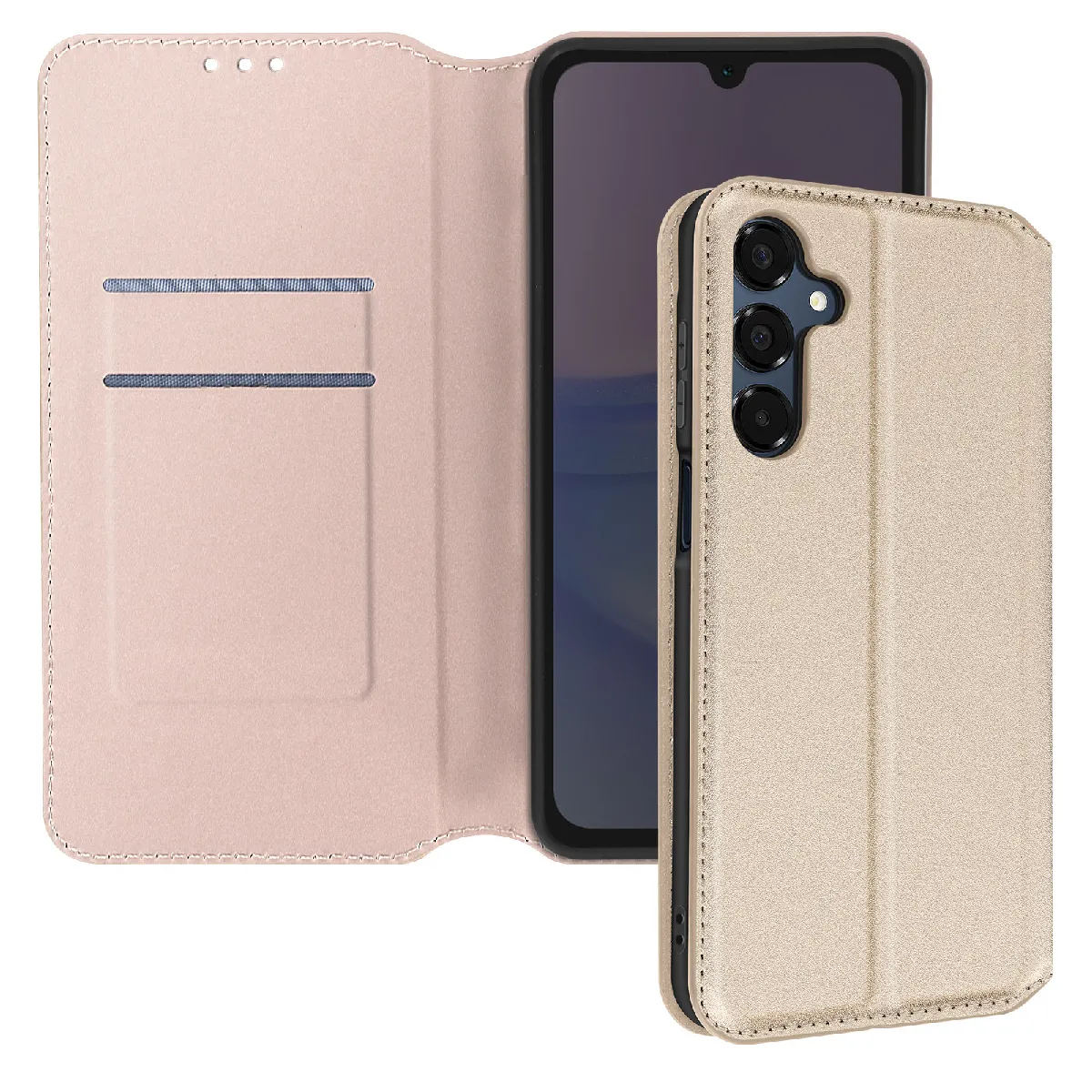 Avizar Doré Étui Pour Samsung Galaxy A16 Clapet Porte-Cartes Et Support Vidéo E