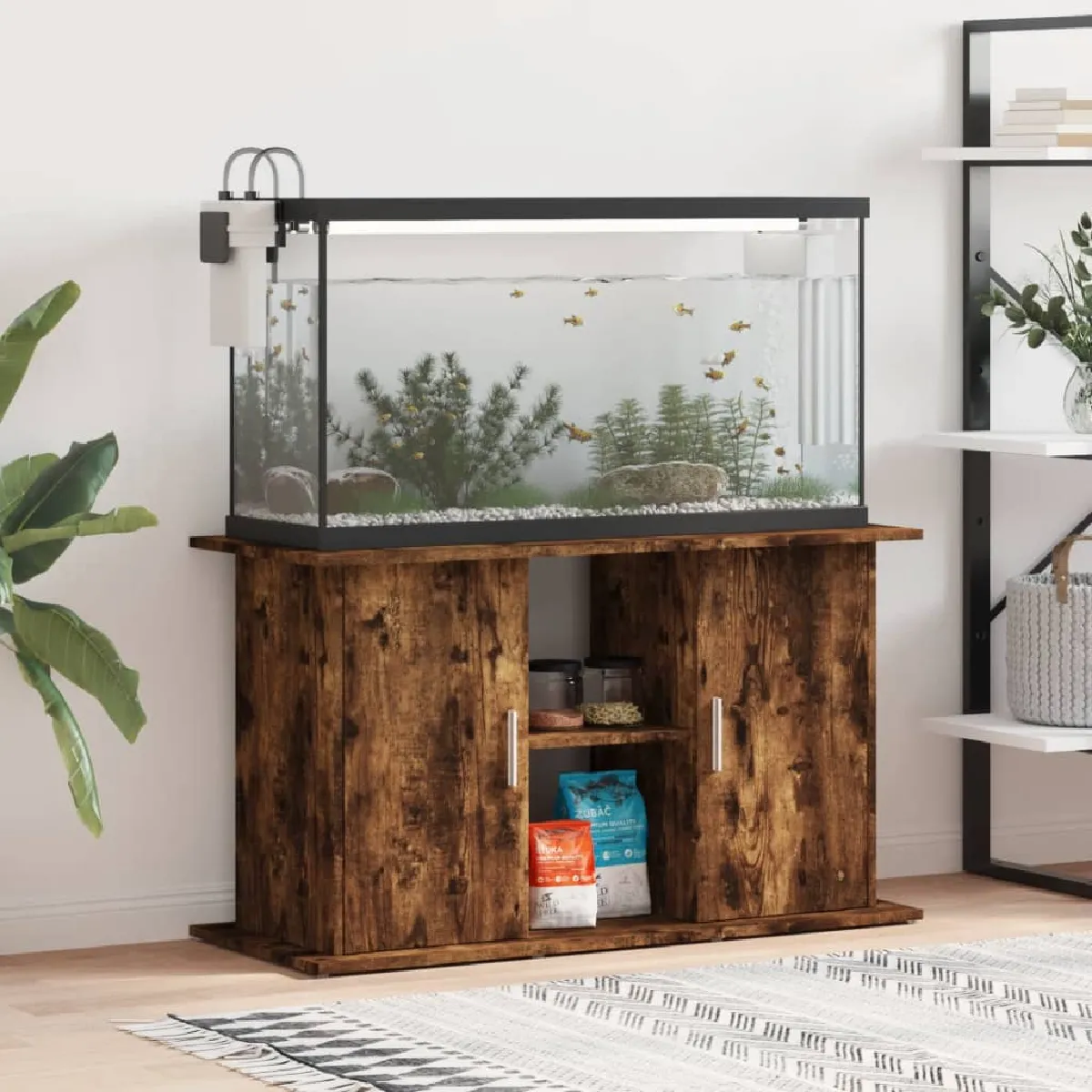 VIDAXL Support pour aquarium Chêne fumé - vue 8
