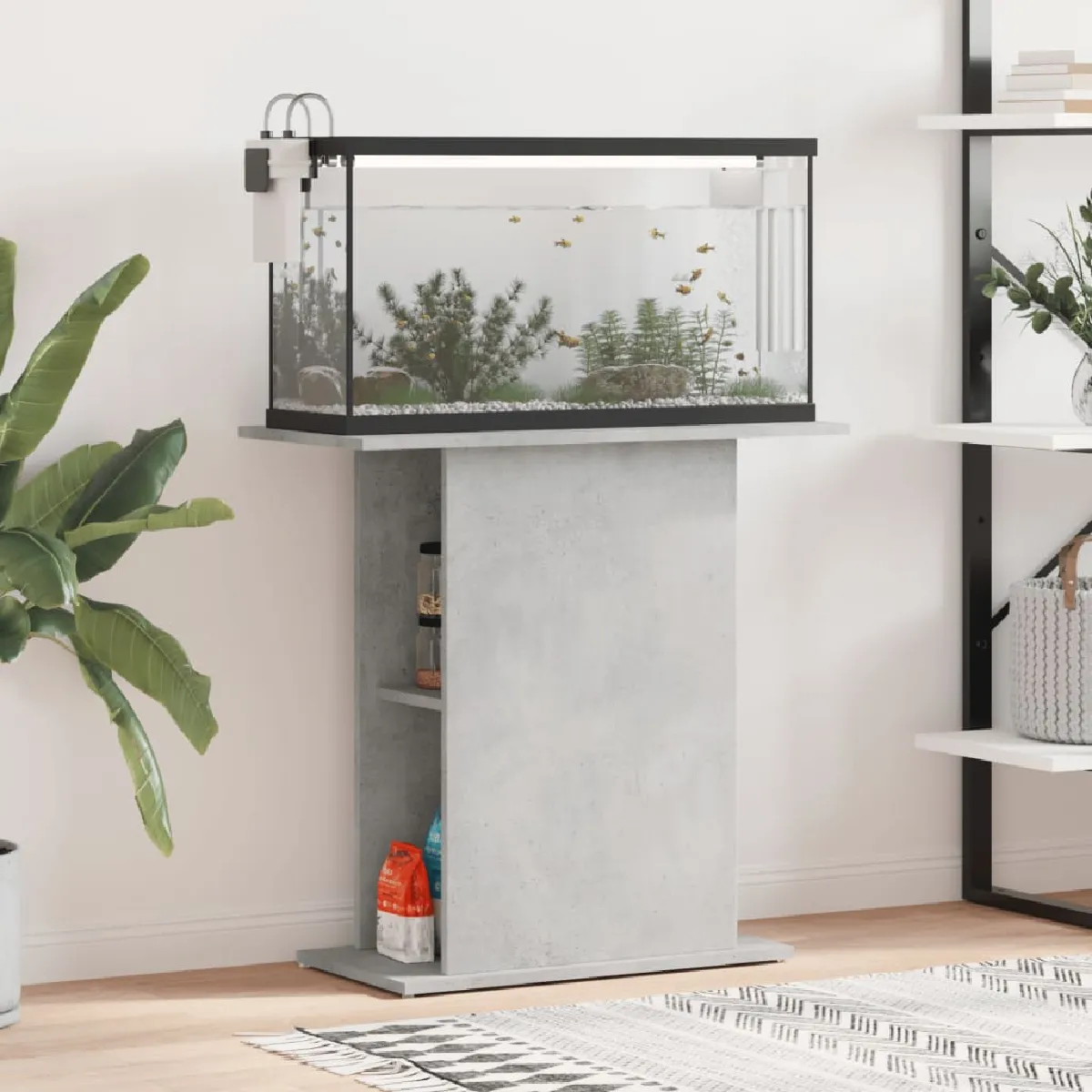 Support d'aquarium vidaXL 75x36x72 5 cm béton - vue 2