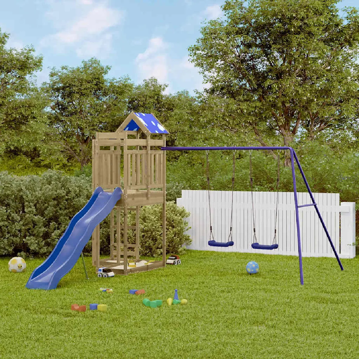 VIDAXL Aire de jeux bois de pin imprégné - vue 2