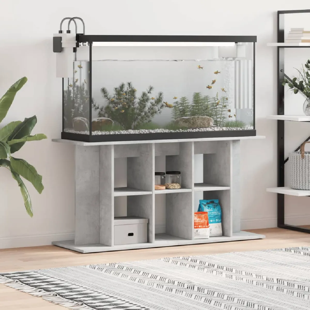 vidaXL Support aquarium bois d'ingénierie béton - vue 6