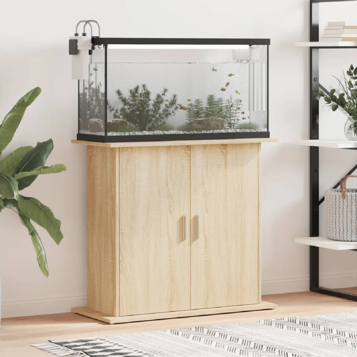 vidaXL Support aquarium bois d'ingénierie chêne sonoma