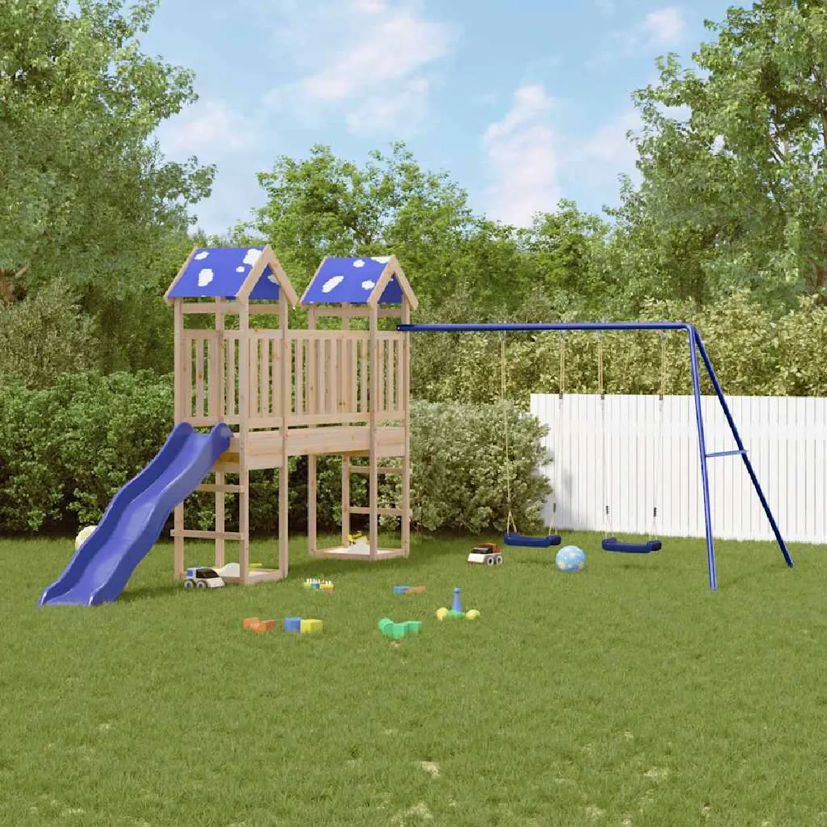 vidaXL Aire de jeux bois de pin massif - vue 3