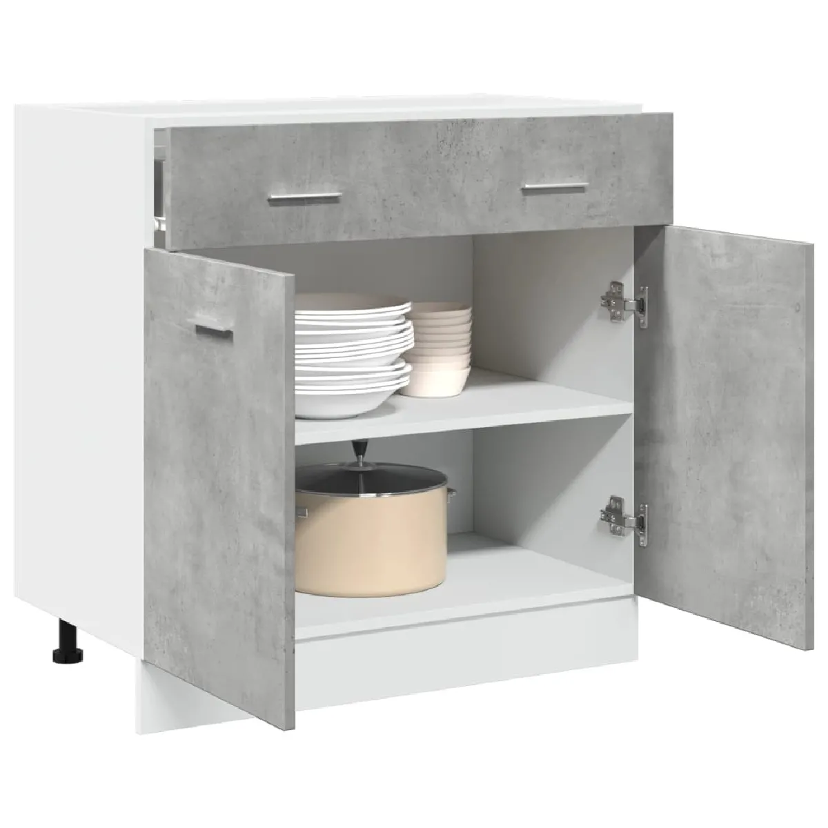 vidaXL Armoire plancher tiroir Béton Aggloméré