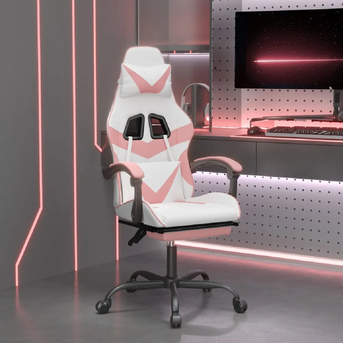 Vidaxl Blanc/Rose Chaise De Jeu