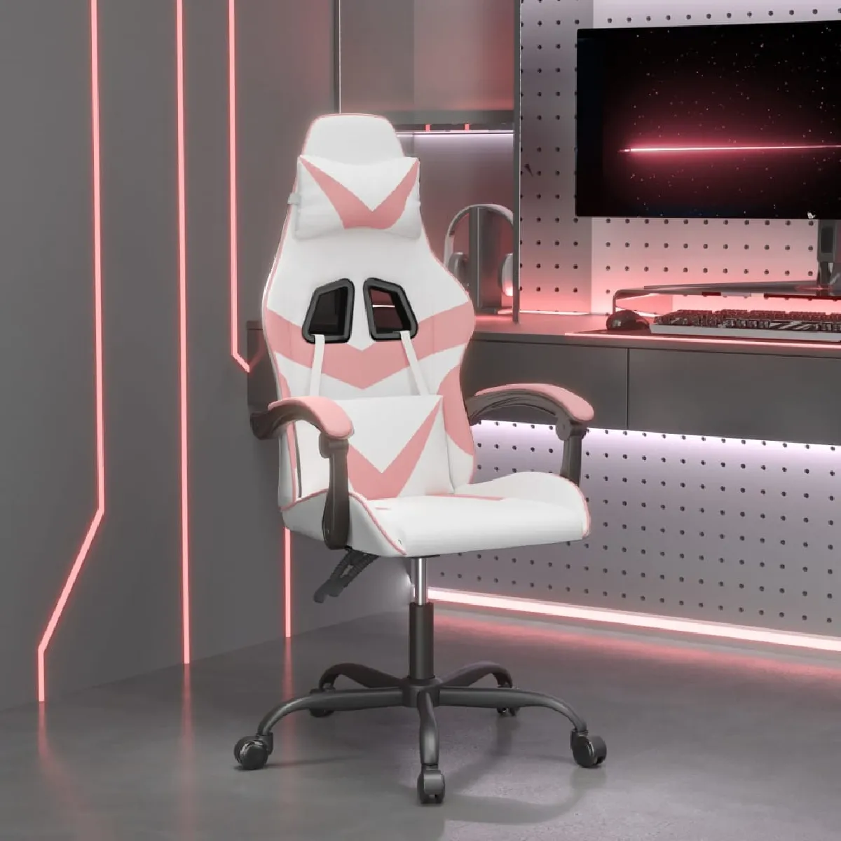 Vidaxl Blanc/Rose Chaise De Jeu