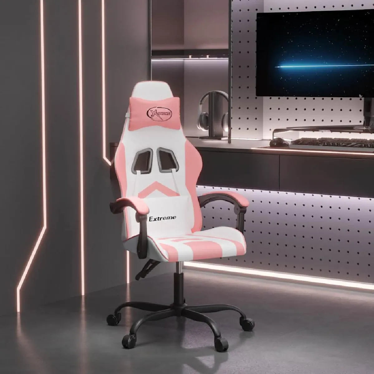 Non Communiqué Blanc/Rose Chaise De Jeu Vidaxl Et Similicuir - Image 2