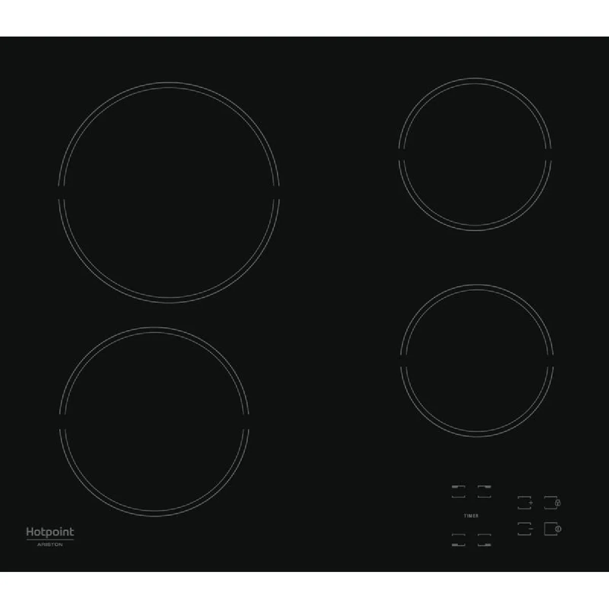 Table Vitrocéramique Hotpoint HR631C – 4 Foyers, 6200W - vue 2
